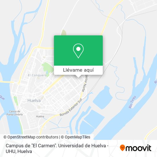 Mapa Campus de "El Carmen". Universidad de Huelva - UHU