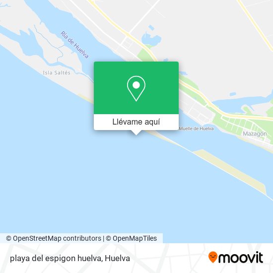 Mapa playa del espigon huelva