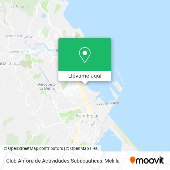 Mapa Club Anfora de Actividades Subacuaticas