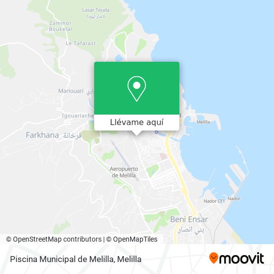 Mapa Piscina Municipal de Melilla