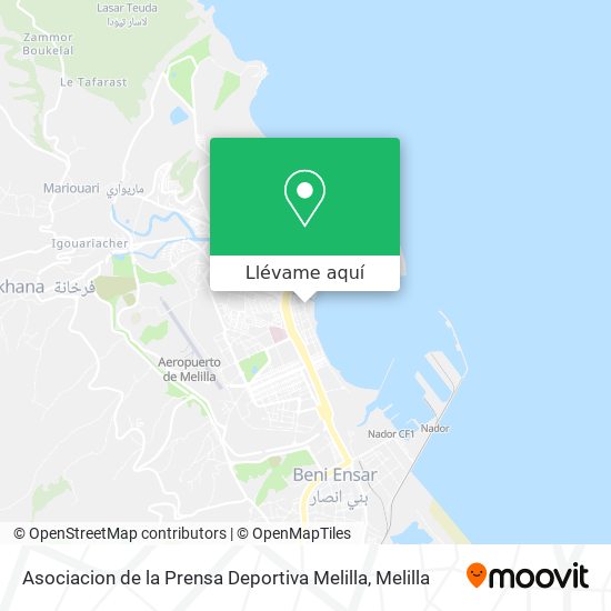 Mapa Asociacion de la Prensa Deportiva Melilla