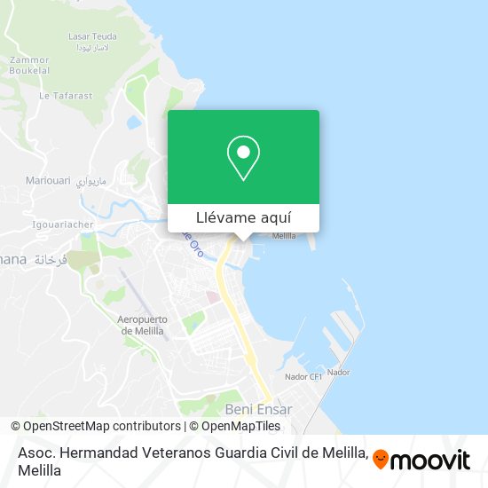 Mapa Asoc. Hermandad Veteranos Guardia Civil de Melilla