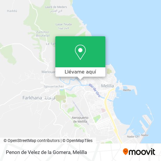 Mapa Penon de Velez de la Gomera