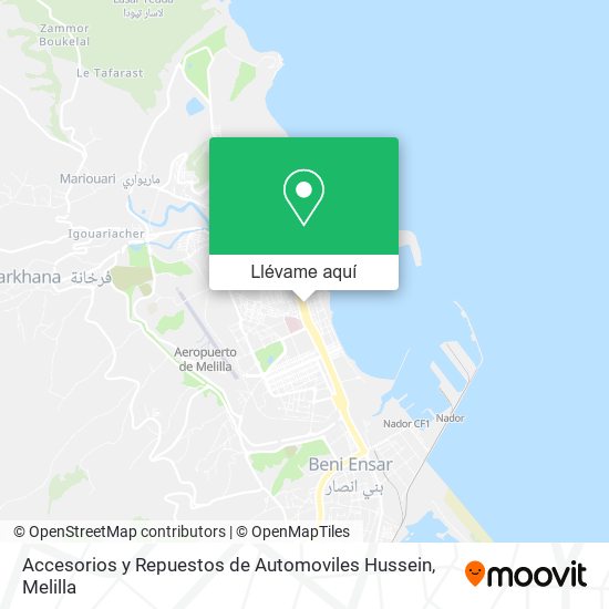 Mapa Accesorios y Repuestos de Automoviles Hussein