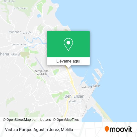 Mapa Vista a Parque Agustín Jerez