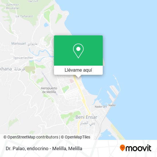 Mapa Dr. Palao, endocrino - Melilla