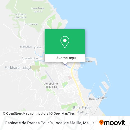 Mapa Gabinete de Prensa Policía Local de Melilla