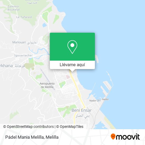 Mapa Pádel Mania Melilla