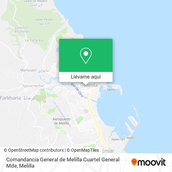 Mapa Comandancia General de Melilla Cuartel General Mde