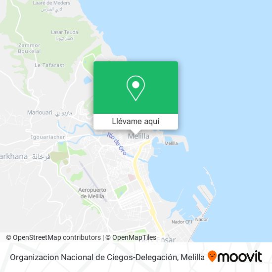 Mapa Organizacion Nacional de Ciegos-Delegación