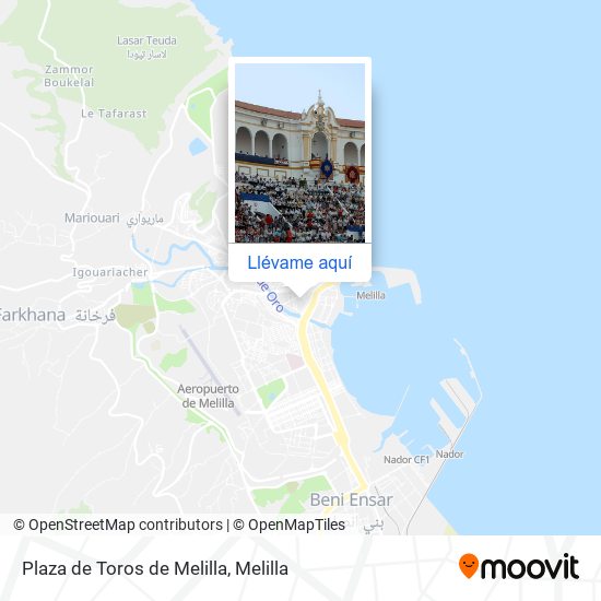 Mapa Plaza de Toros de Melilla