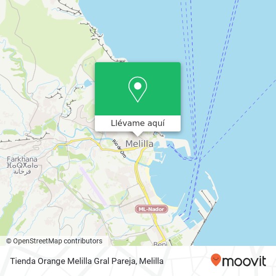 Mapa Tienda Orange Melilla Gral Pareja