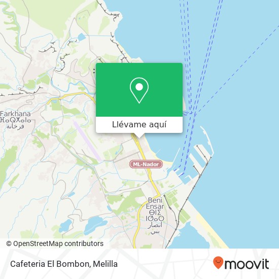Mapa Cafeteria El Bombon, Calle Carlos V, 42 52006 Melilla