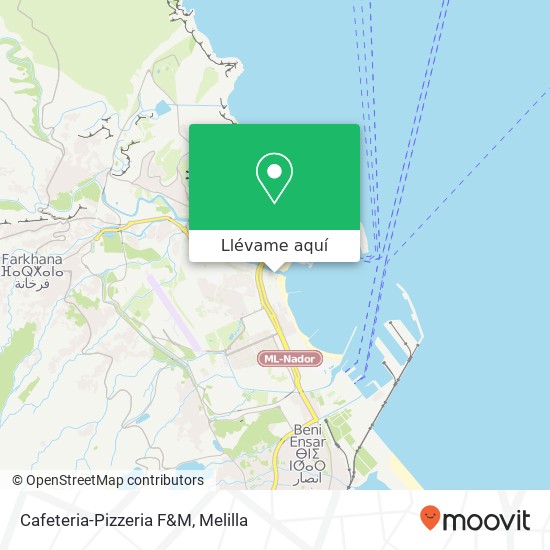 Mapa Cafeteria-Pizzeria F&M, Paseo Marítimo Alcalde Rafael Ginel, 10 52004 Melilla