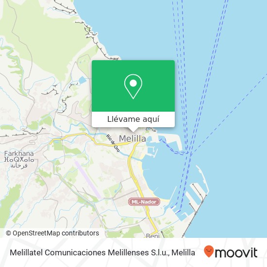 Mapa Melillatel Comunicaciones Melillenses S.l.u.