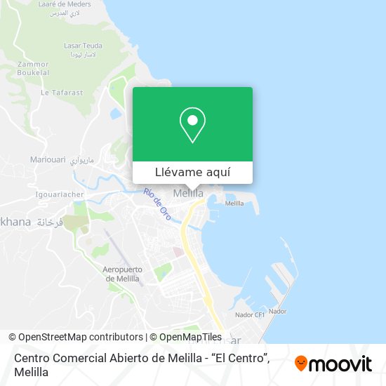 Mapa Centro Comercial Abierto de Melilla - “El Centro”