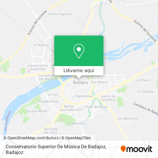 Mapa Conservatorio Superior De Música De Badajoz