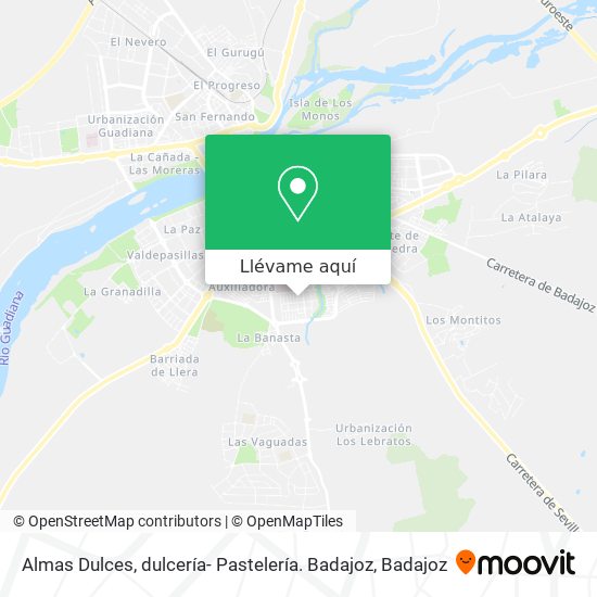 Mapa Almas Dulces, dulcería- Pastelería. Badajoz