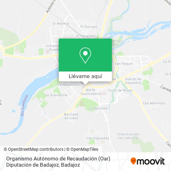 Mapa Organismo Autónomo de Recaudación (Oar) Diputación de Badajoz