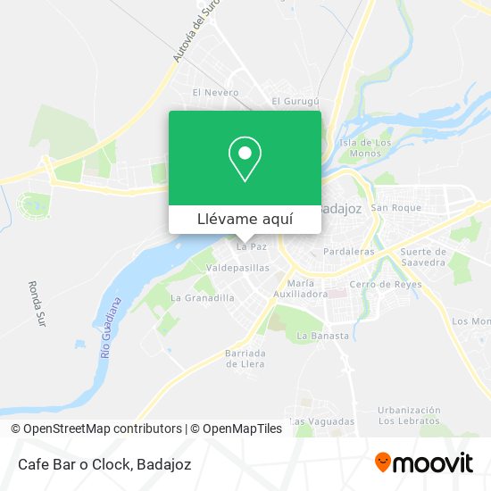Mapa Cafe Bar o Clock