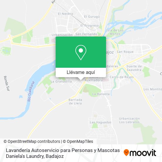 Mapa Lavandería Autoservicio para Personas y Mascotas Daniela's Laundry