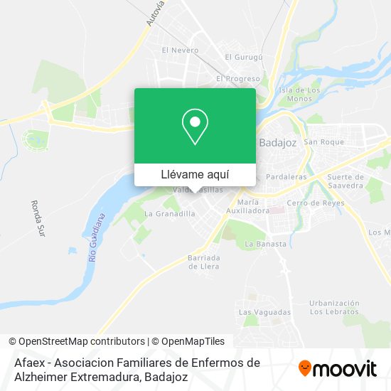 Mapa Afaex - Asociacion Familiares de Enfermos de Alzheimer Extremadura