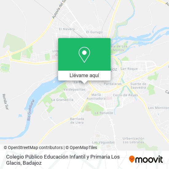 Mapa Colegio Público Educación Infantil y Primaria Los Glacis