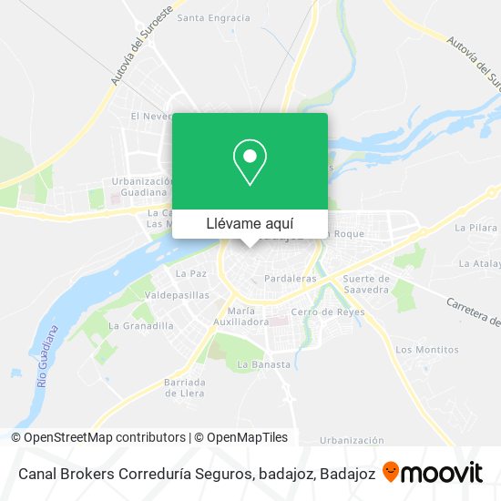 Mapa Canal Brokers Correduría Seguros, badajoz