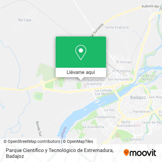 Mapa Parque Científico y Tecnológico de Extremadura