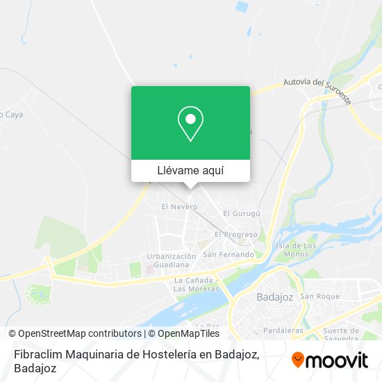 Mapa Fibraclim Maquinaria de Hostelería en Badajoz