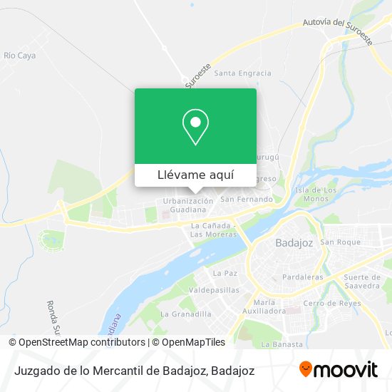 Mapa Juzgado de lo Mercantil de Badajoz