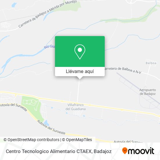 Mapa Centro Tecnologico Alimentario CTAEX