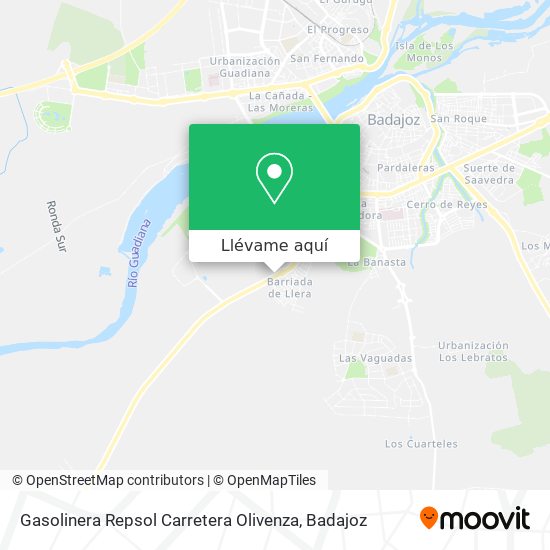 Mapa Gasolinera Repsol Carretera Olivenza