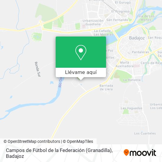 Mapa Campos de Fútbol de la Federación (Granadilla)