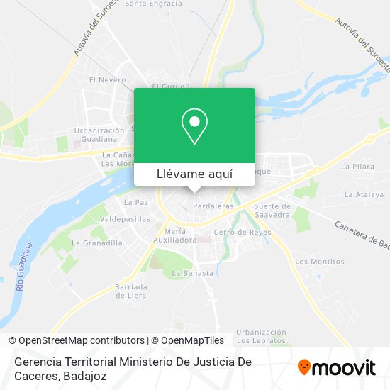 Mapa Gerencia Territorial Ministerio De Justicia De Caceres