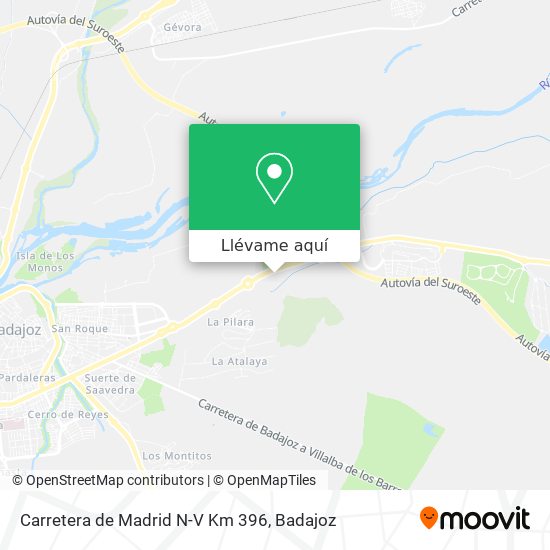 Mapa Carretera de Madrid N-V Km 396