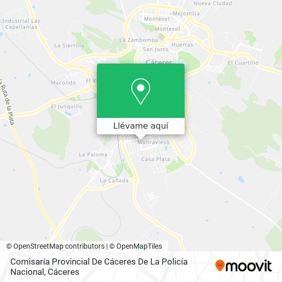 Mapa Comisaría Provincial De Cáceres De La Policía Nacional