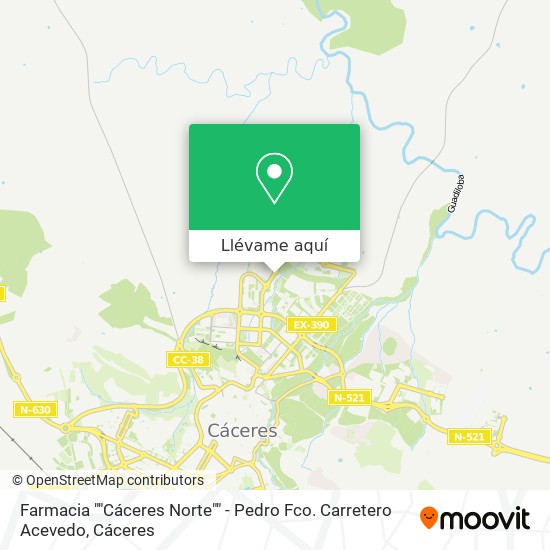 Mapa Farmacia ""Cáceres Norte"" - Pedro Fco. Carretero Acevedo