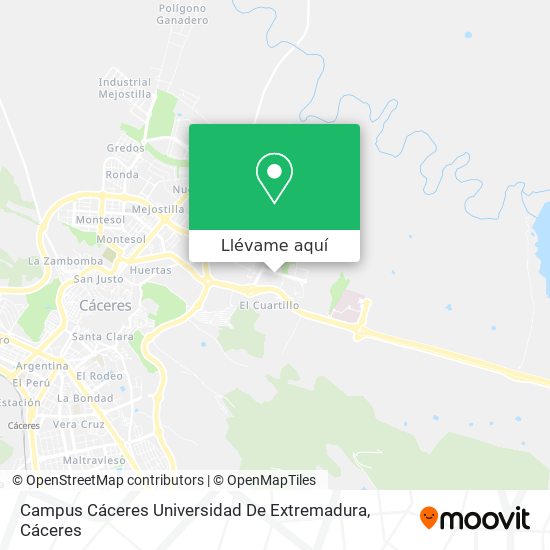 Mapa Campus Cáceres Universidad De Extremadura