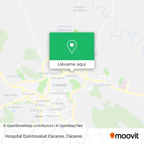 Mapa Hospital Quirónsalud Cáceres