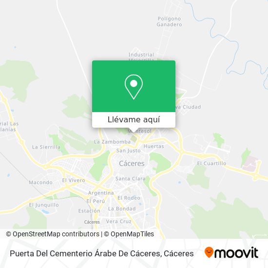 Mapa Puerta Del Cementerio Árabe De Cáceres