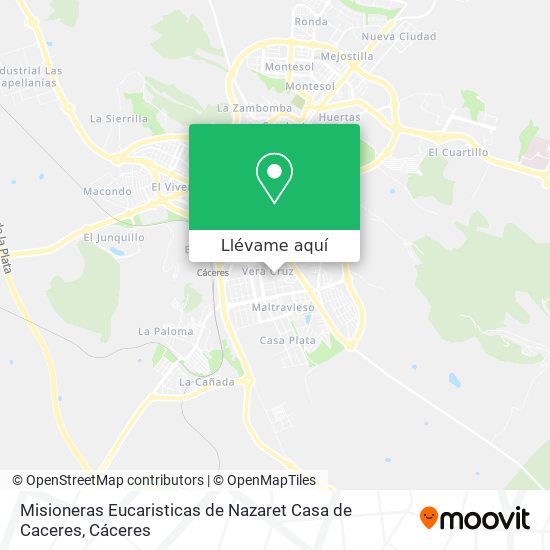 Mapa Misioneras Eucaristicas de Nazaret Casa de Caceres