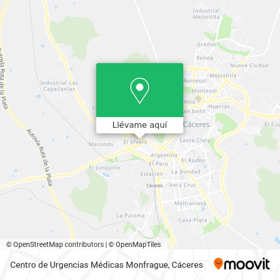 Mapa Centro de Urgencias Médicas Monfrague