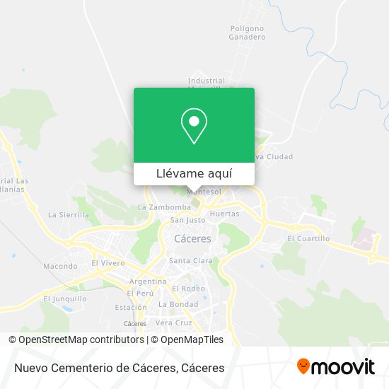 Mapa Nuevo Cementerio de Cáceres