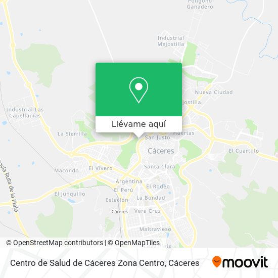 Mapa Centro de Salud de Cáceres Zona Centro