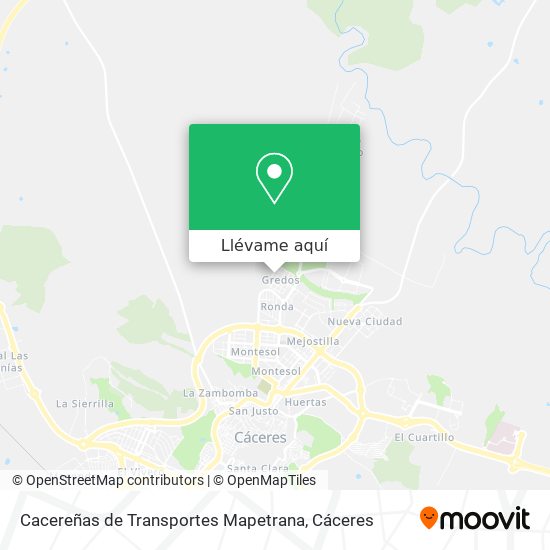 Mapa Cacereñas de Transportes Mapetrana