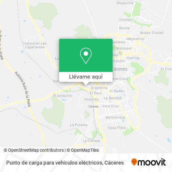 Mapa Punto de carga para vehículos eléctricos