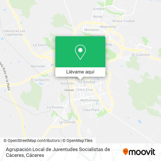 Mapa Agrupación Local de Juventudes Socialistas de Cáceres