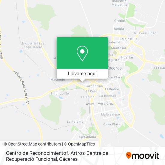 Mapa Centro de Reconocimientof. Artros-Centre de Recuperació Funcional