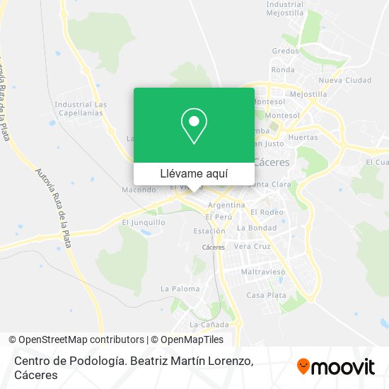 Mapa Centro de Podología. Beatriz Martín Lorenzo
